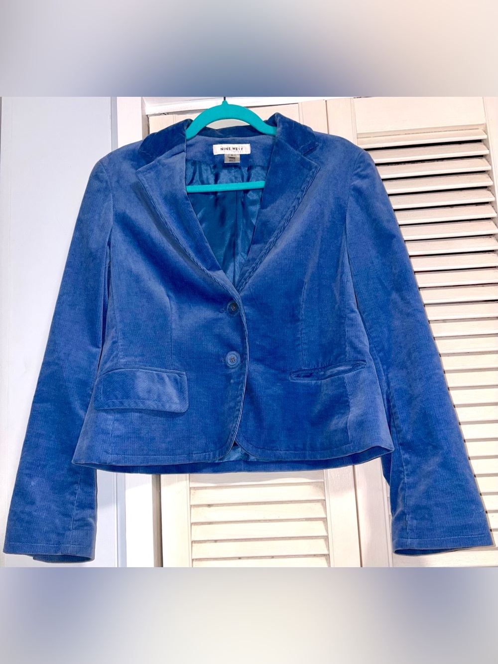 Nine West Royal Blue Corduroy Tailored Blazer,size 8